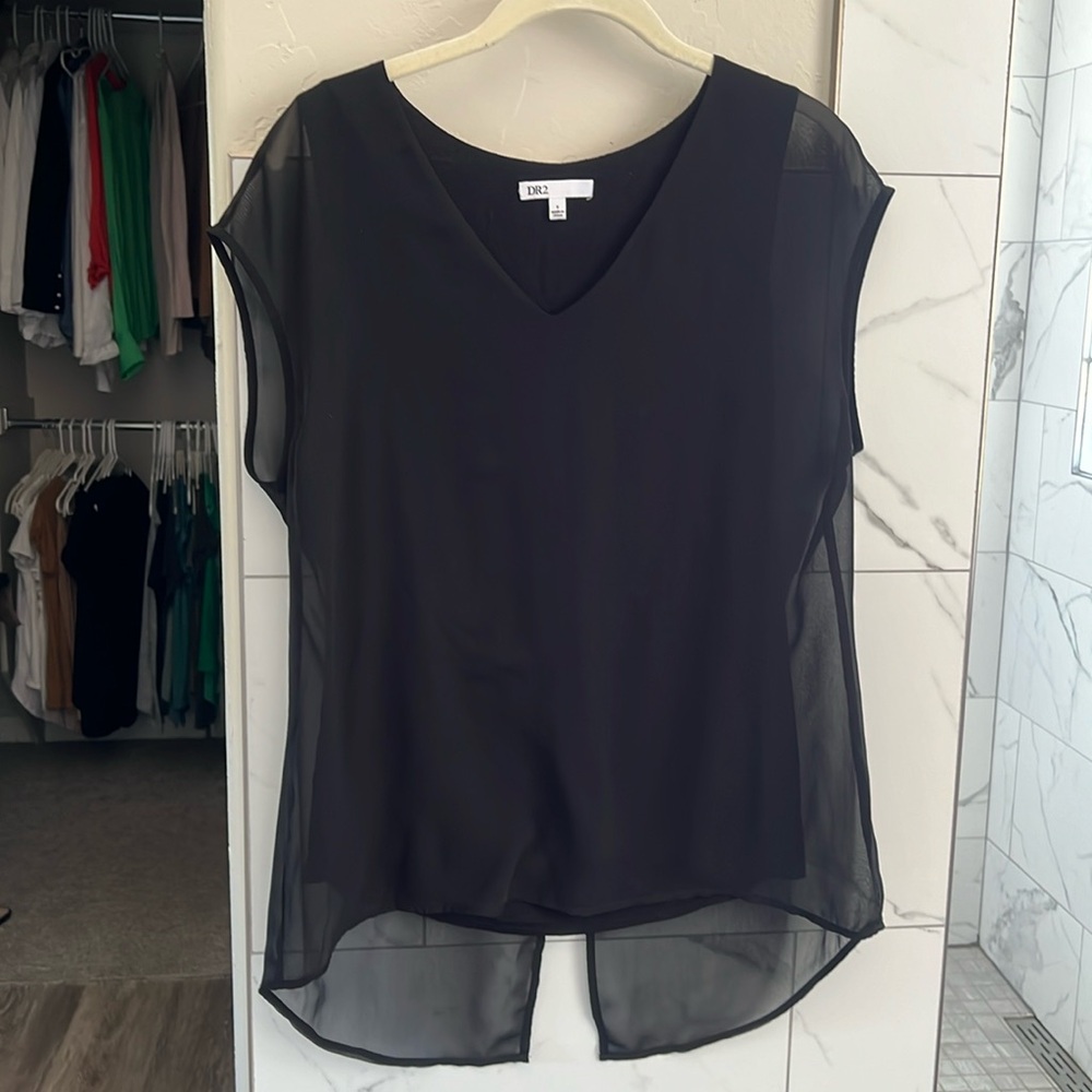 DR2 black sheer tank blouse